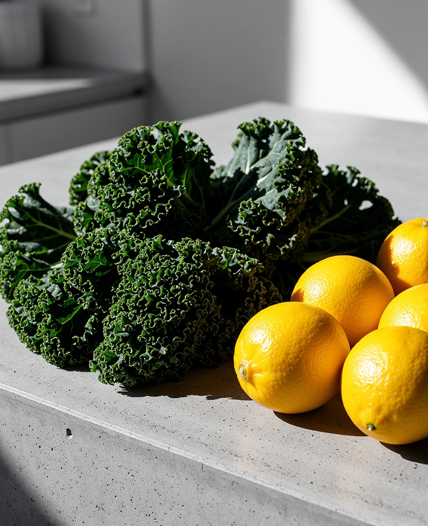 Frische gesunde Zutaten auf Beton